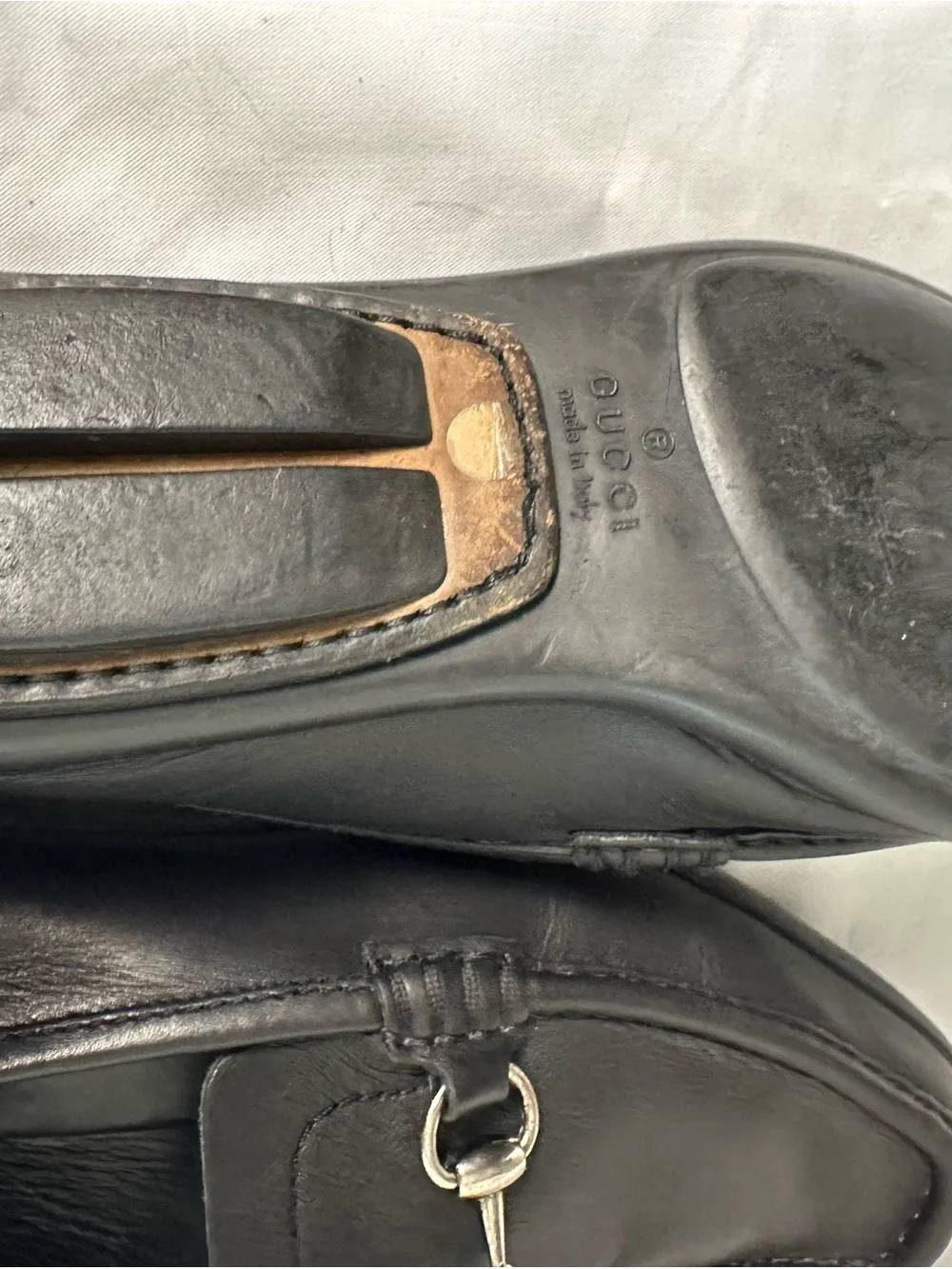 Gucci Men’s Horsebit Loafers Black Leather Size 6D EUC